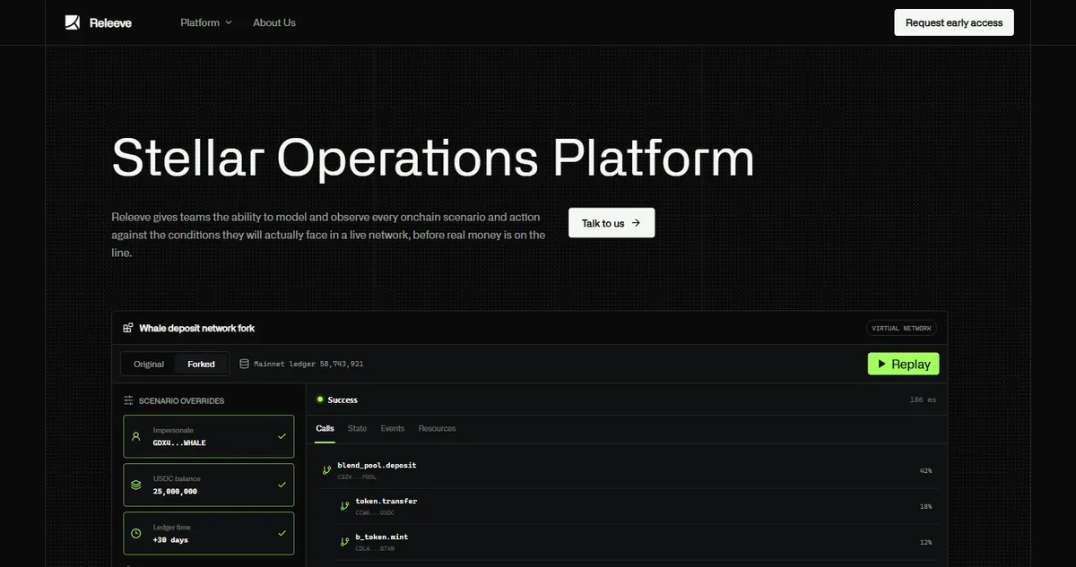 Releeve landing page